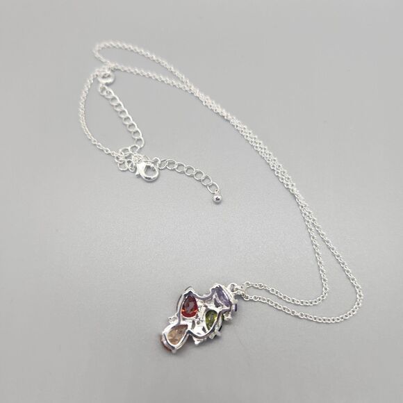 Dare to Dazzle Pendant Necklace by AVON w Chain Stunning Sparkle Bright Colorful - Picture 6 of 8